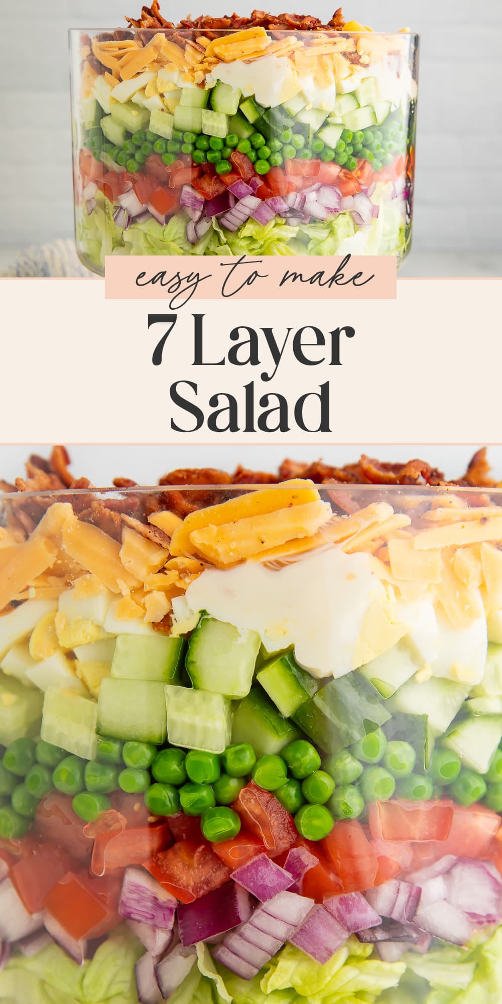 Pin graphic for 7 layer salad.