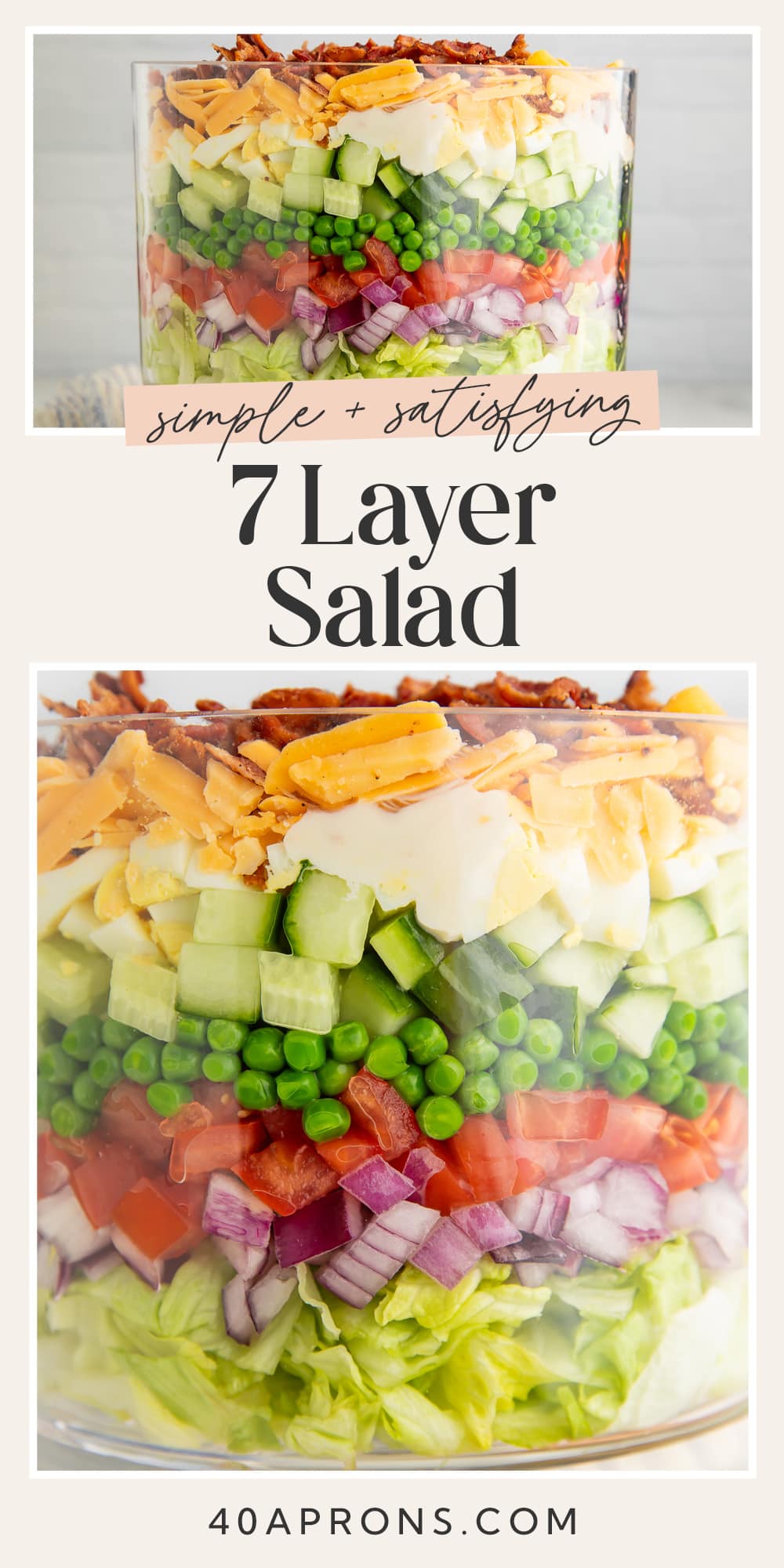 Pin graphic for 7 layer salad.