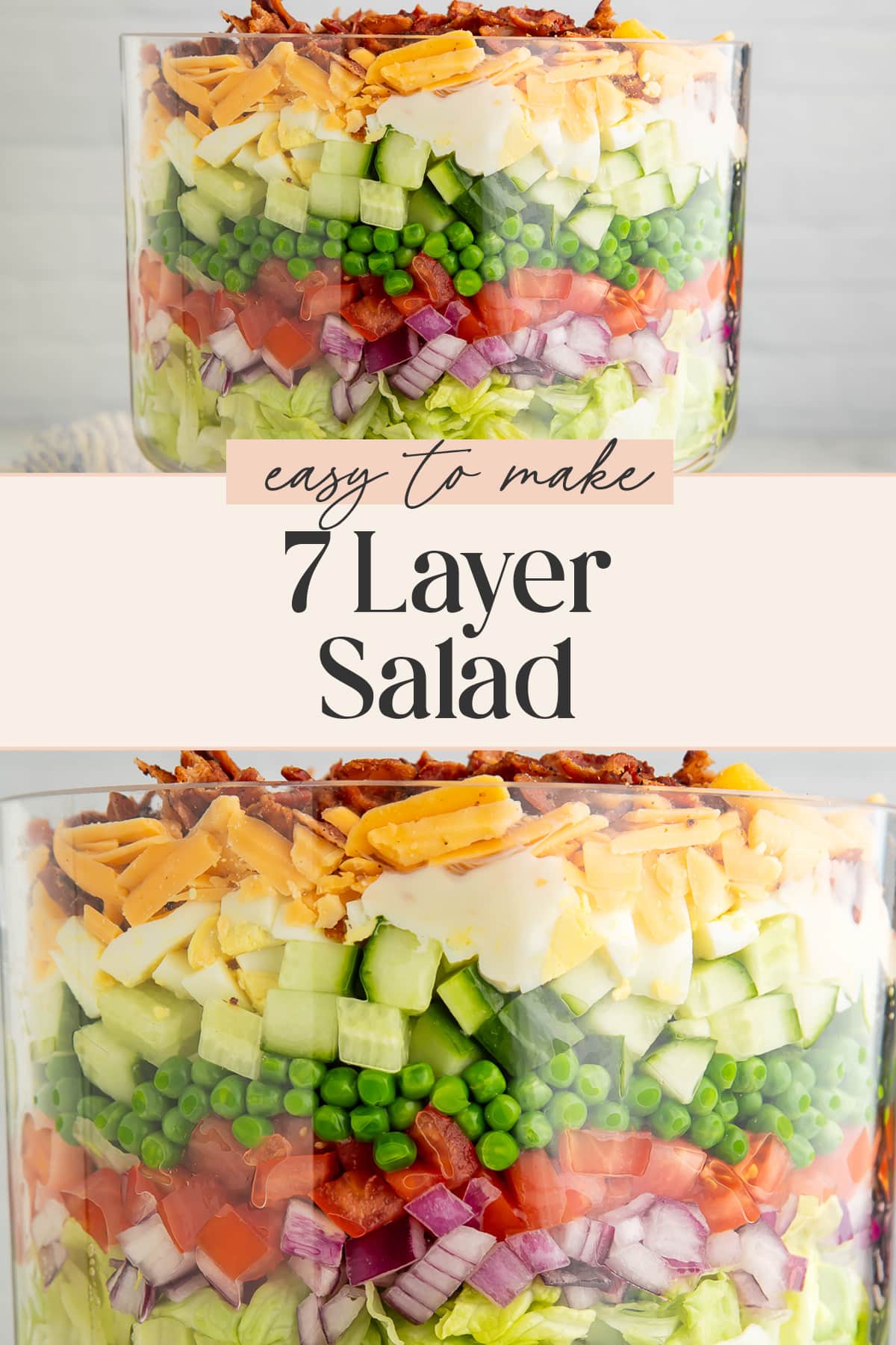 Pin graphic for 7 layer salad.