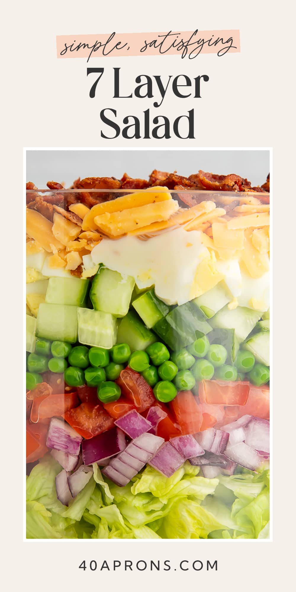 Pin graphic for 7 layer salad.