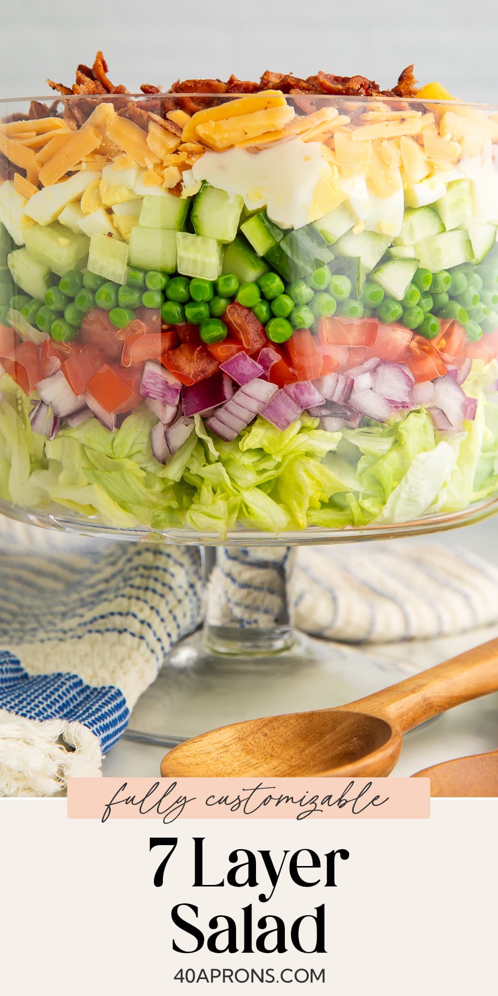 Pin graphic for 7 layer salad.