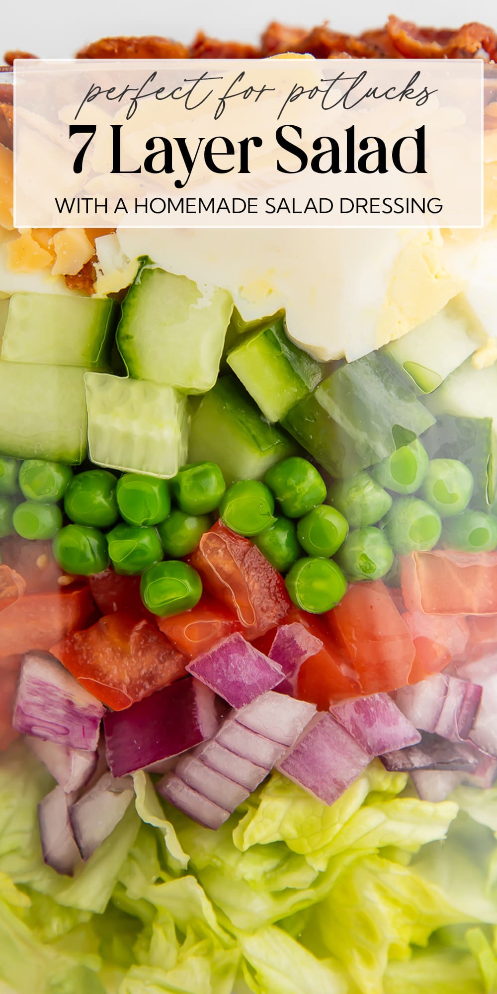 Pin graphic for 7 layer salad.