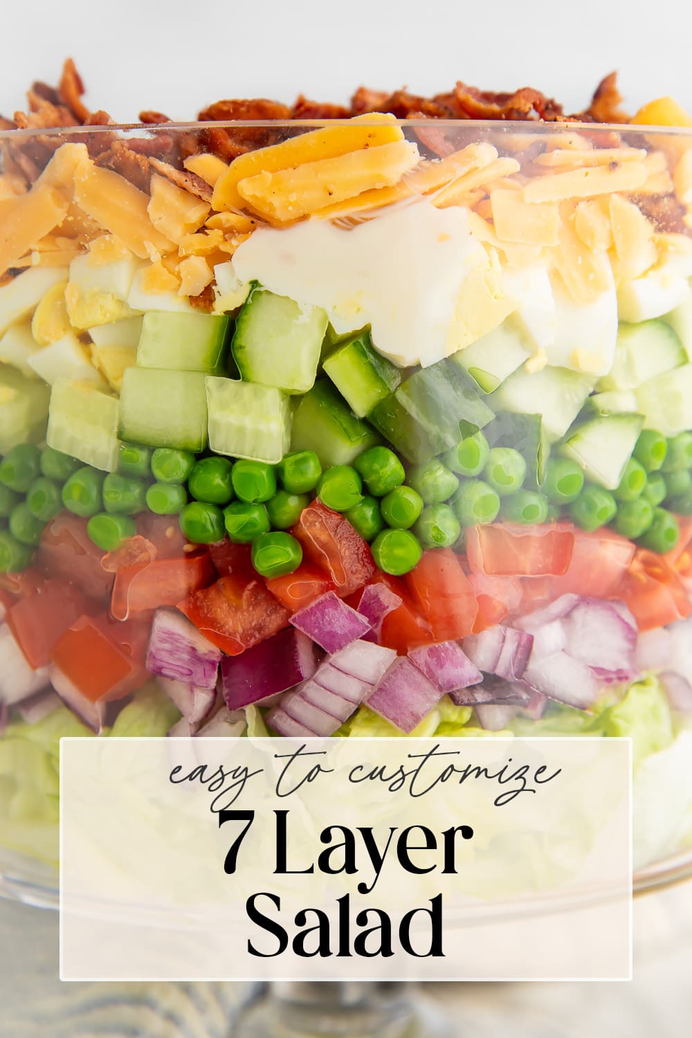 Pin graphic for 7 layer salad.
