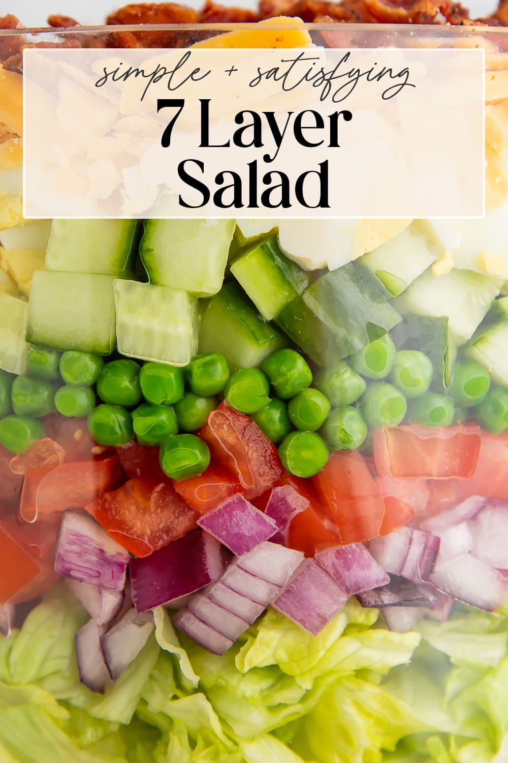 Pin graphic for 7 layer salad.