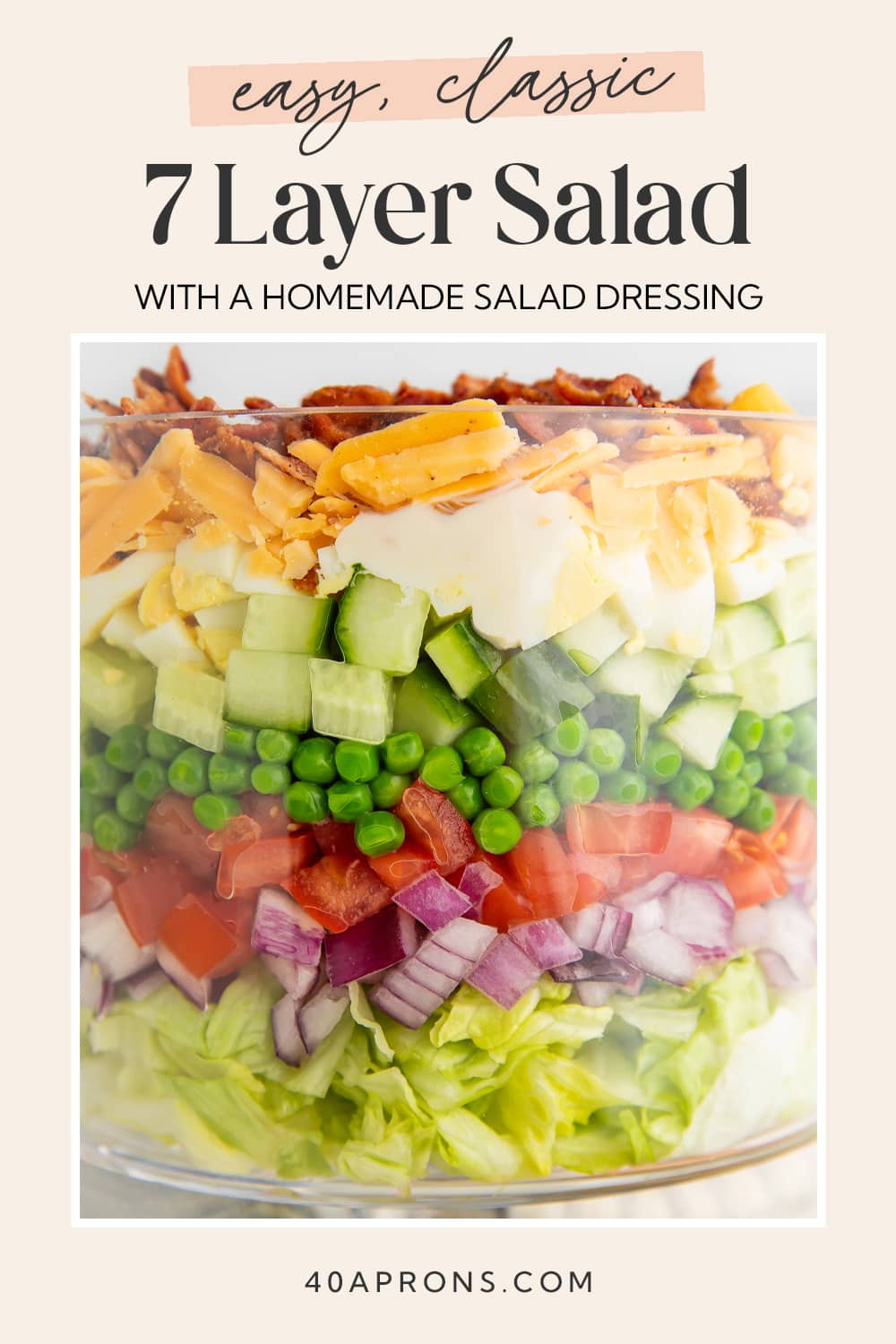Pin graphic for 7 layer salad.