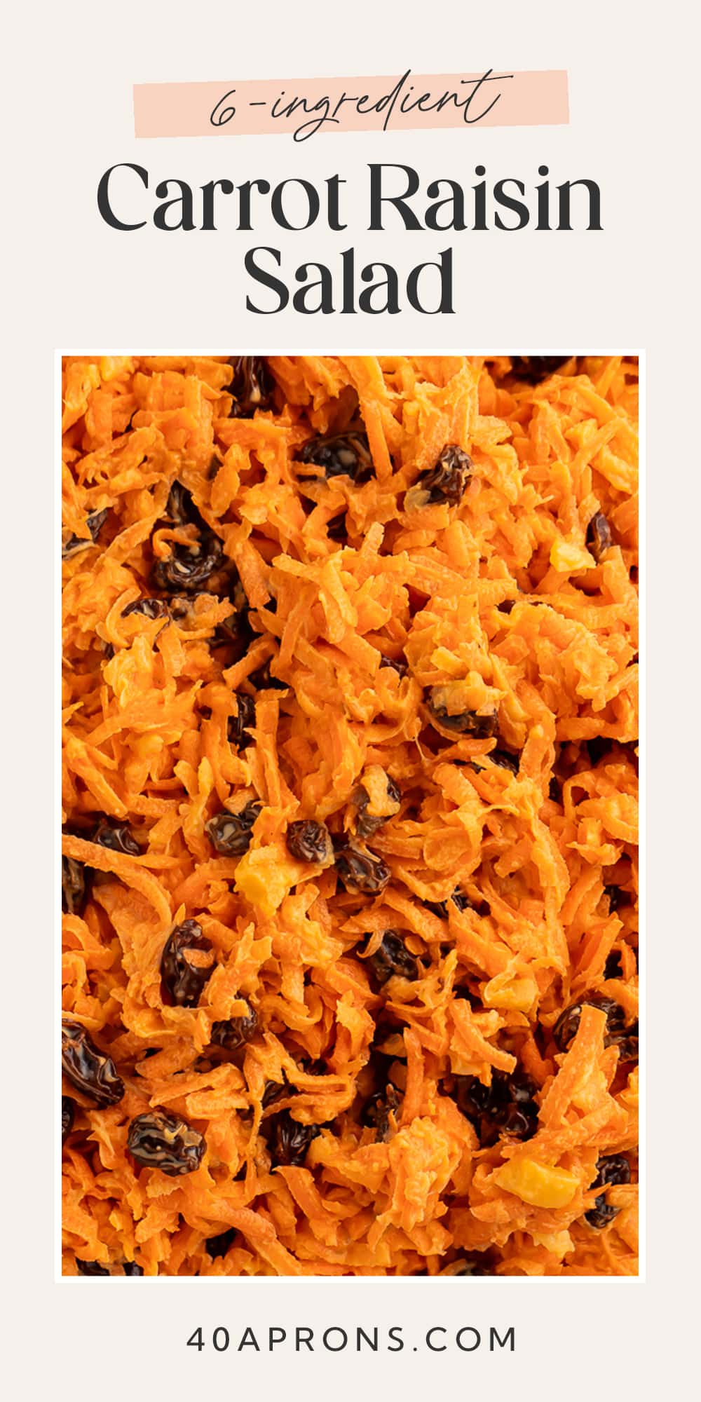 Pin graphic for carrot raisin salad.