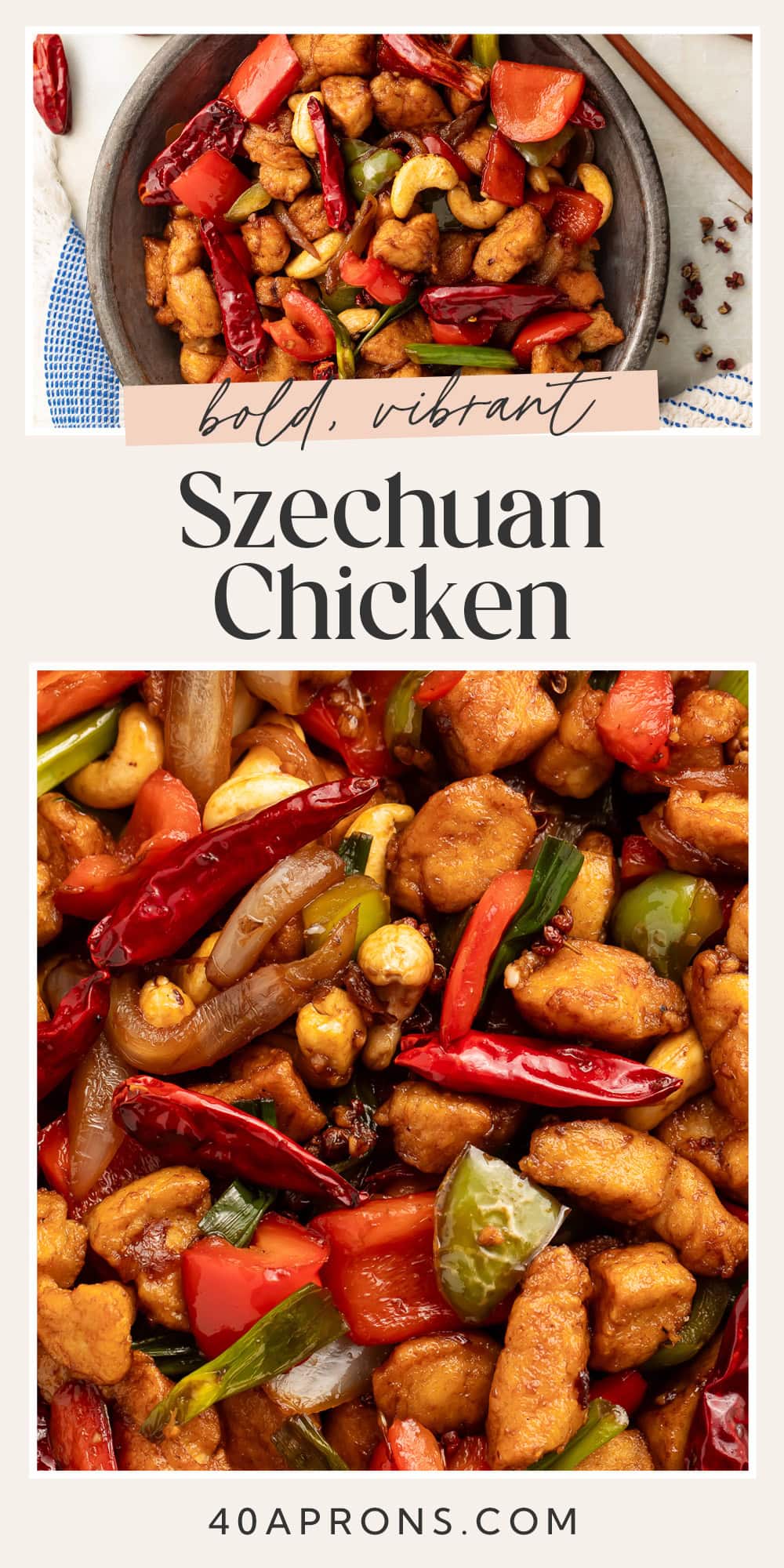 Pin graphic for szechuan chicken.