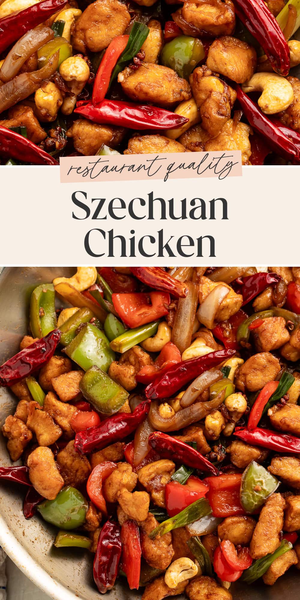 Pin graphic for szechuan chicken.