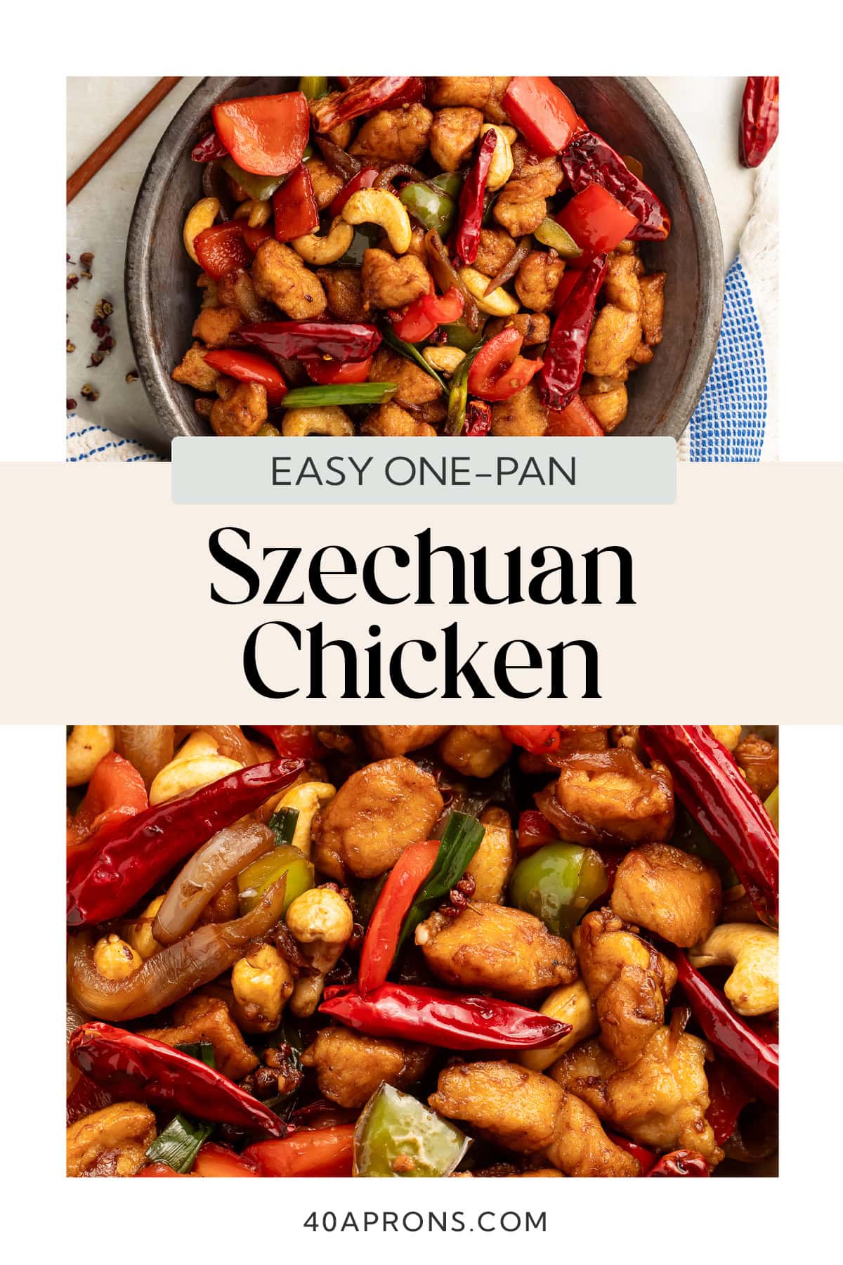Pin graphic for szechuan chicken.