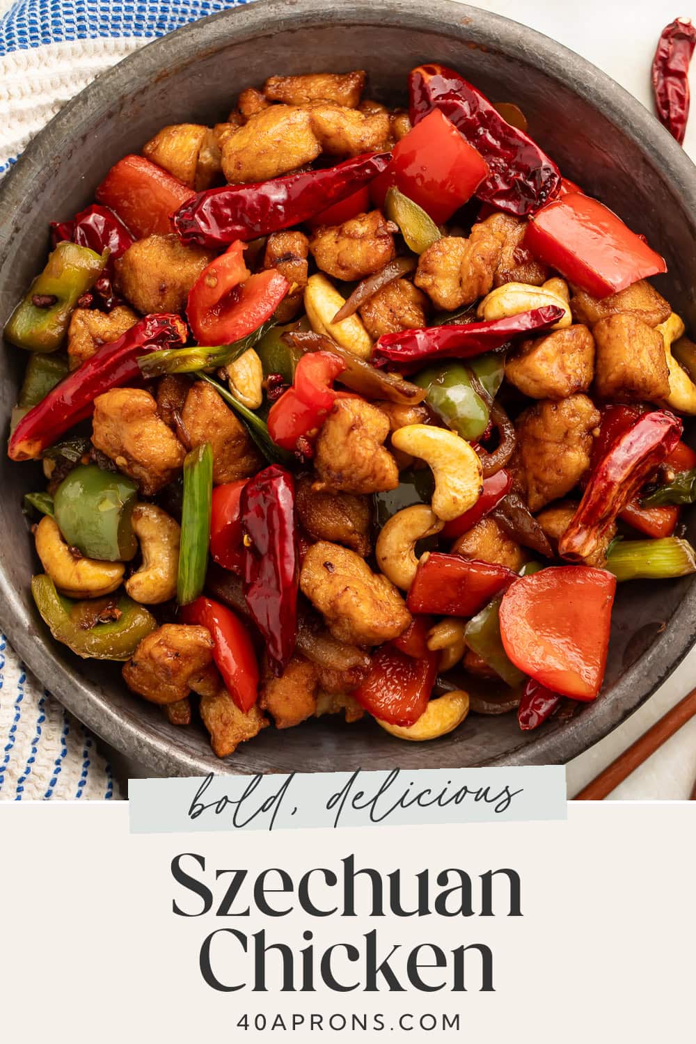 Pin graphic for szechuan chicken.