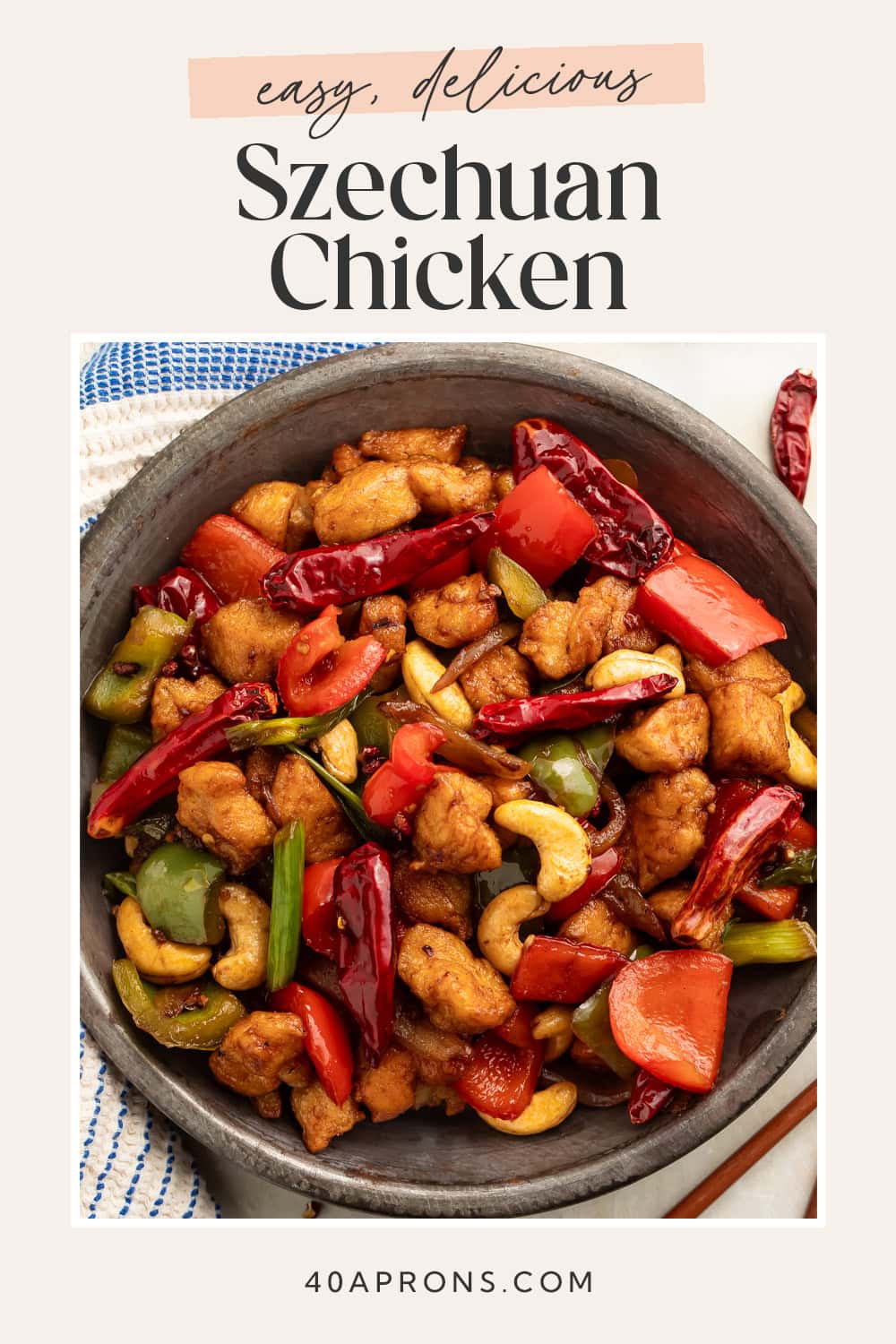 Pin graphic for szechuan chicken.